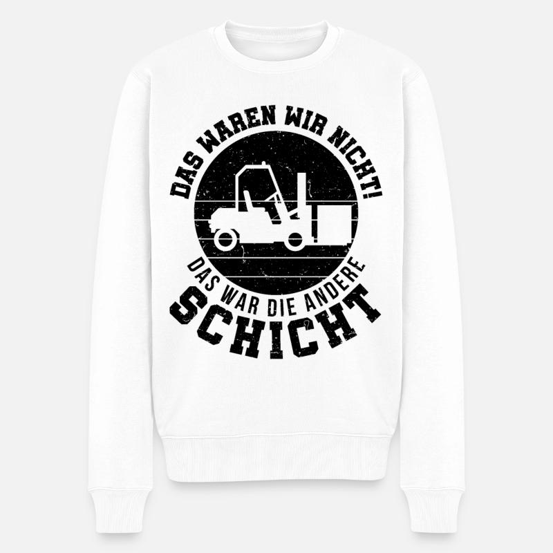 Gabelstapler Gabelstaplerfahrer Lagerarbeiter - Männer Premium Bio Pullover - Weiß