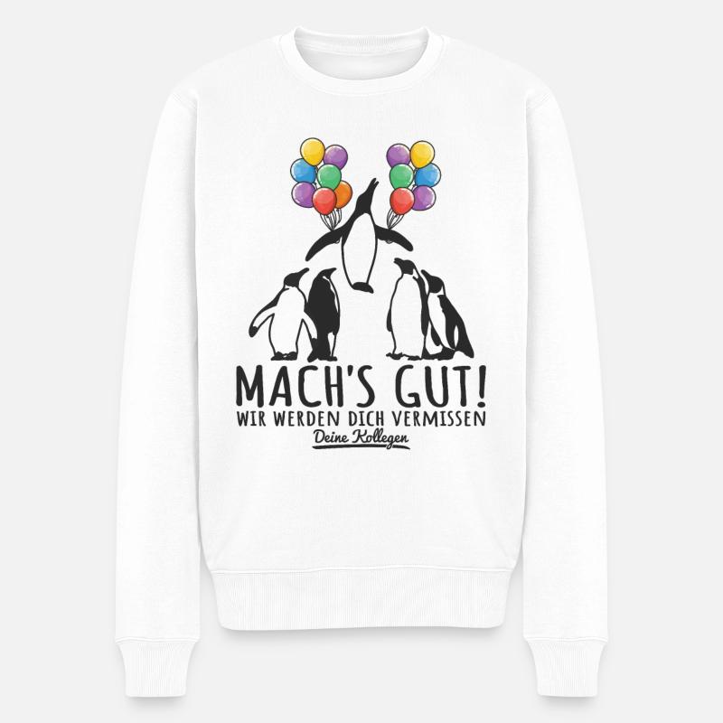 Jobwechsel Abschied Kollege Abschiedsgeschenk - Männer Premium Bio Pullover - Weiß