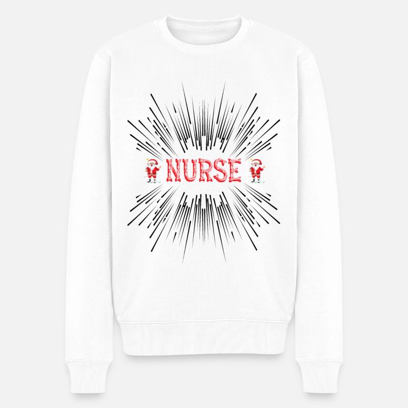 Nurse Weihnacht zeit - Männer Premium Bio Pullover - Weiß