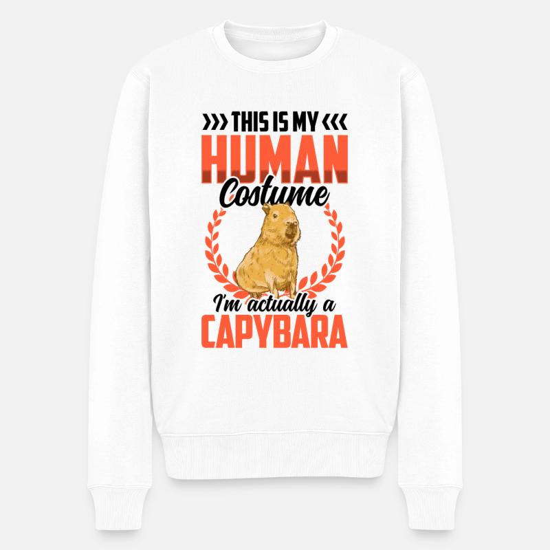 Capybara das ist mein Kostüm Capybara - Männer Premium Bio Pullover - Weiß