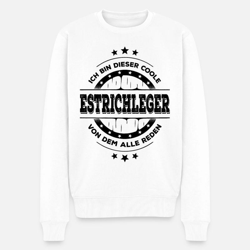 Estrichleger Kollegen Geburtstag Rohbau Geschenk - Männer Premium Bio Pullover - Weiß