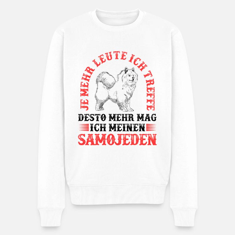 Samojede mehr mögen Samojedenspitz - Männer Premium Bio Pullover - Weiß