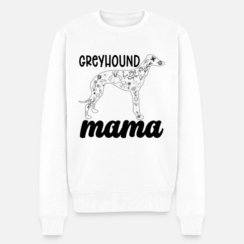 Greyhound Mama Retired Pet Racer Greyhound Racer - Männer Premium Bio Pullover - Weiß