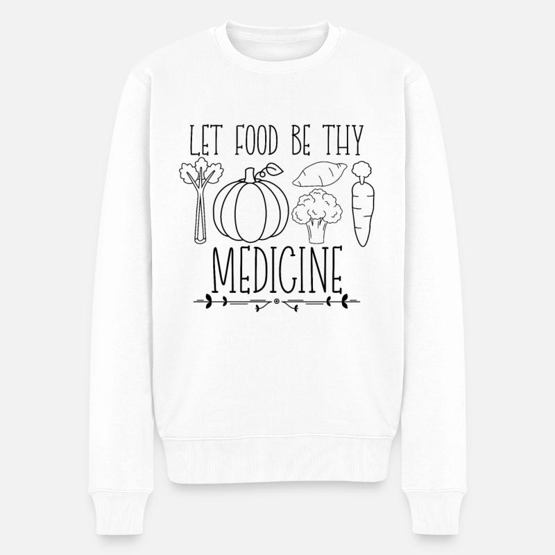Let Food Be Thy Vegan Chef Plant Based Vegan Chefs - Männer Premium Bio Pullover - Weiß
