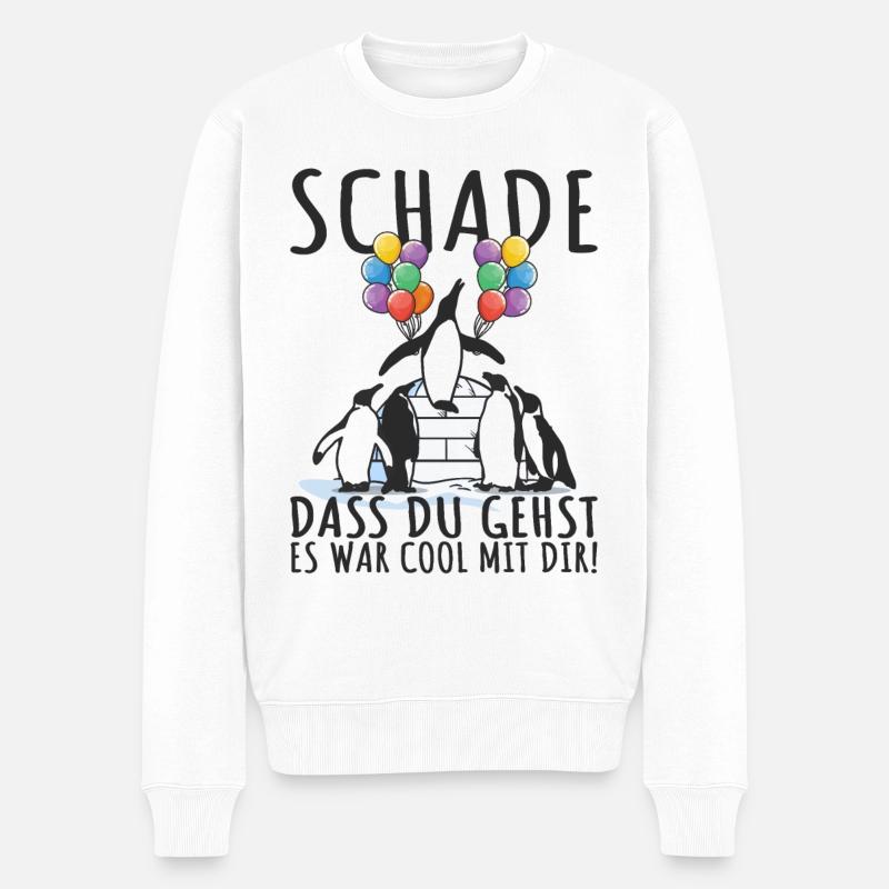 Jobwechsel Abschied Kollegin Abschiedsgeschenk - Männer Premium Bio Pullover - Weiß