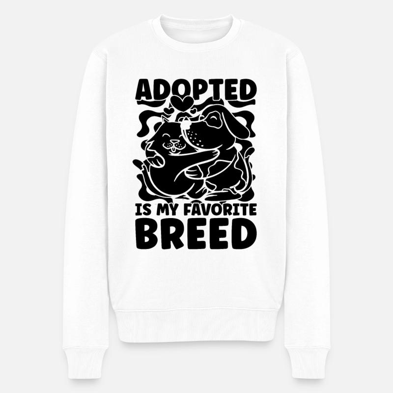 Adopted Is My Abandoned Pets Shelters Animal Lover - Männer Premium Bio Pullover - Weiß