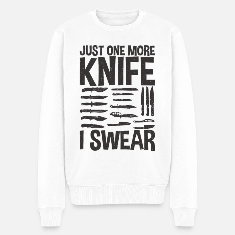 Noch Ein Messersammler Messer, Die - Männer Premium Bio Pullover - Weiß