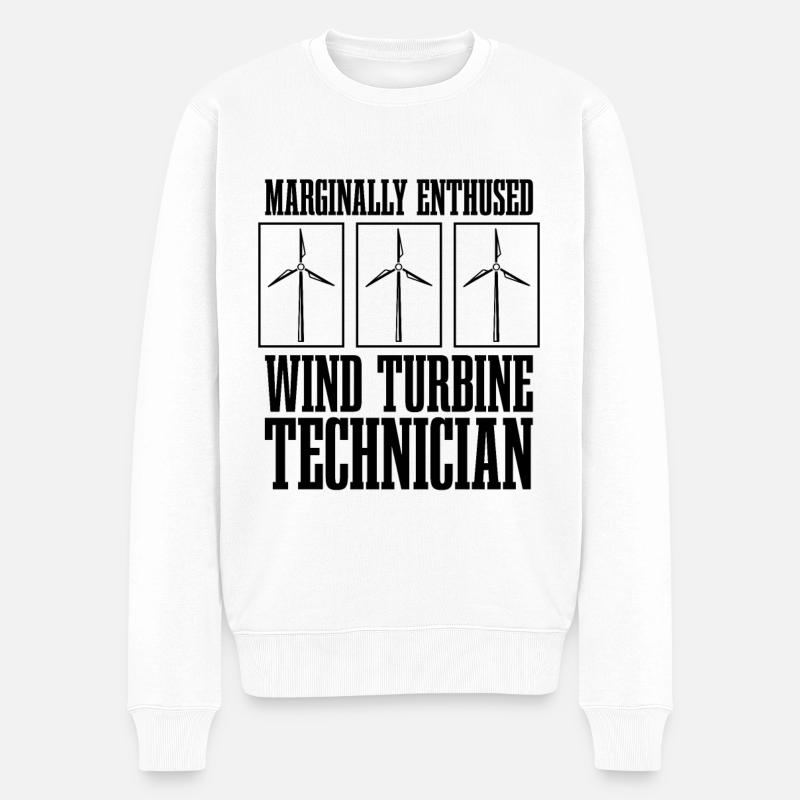 Technicien d’éoliennes marginalement enthousiaste - Pull Premium bio Homme - blanc