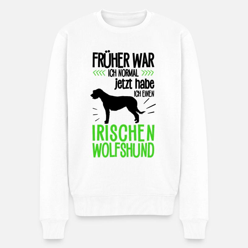 Irischer Wolfshund früher normal Irland Windhund - Männer Premium Bio Pullover - Weiß