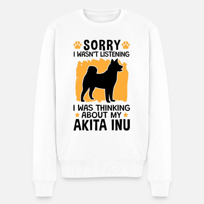 An Akita Inu gedacht japanischer Spitz - Männer Premium Bio Pullover - Weiß