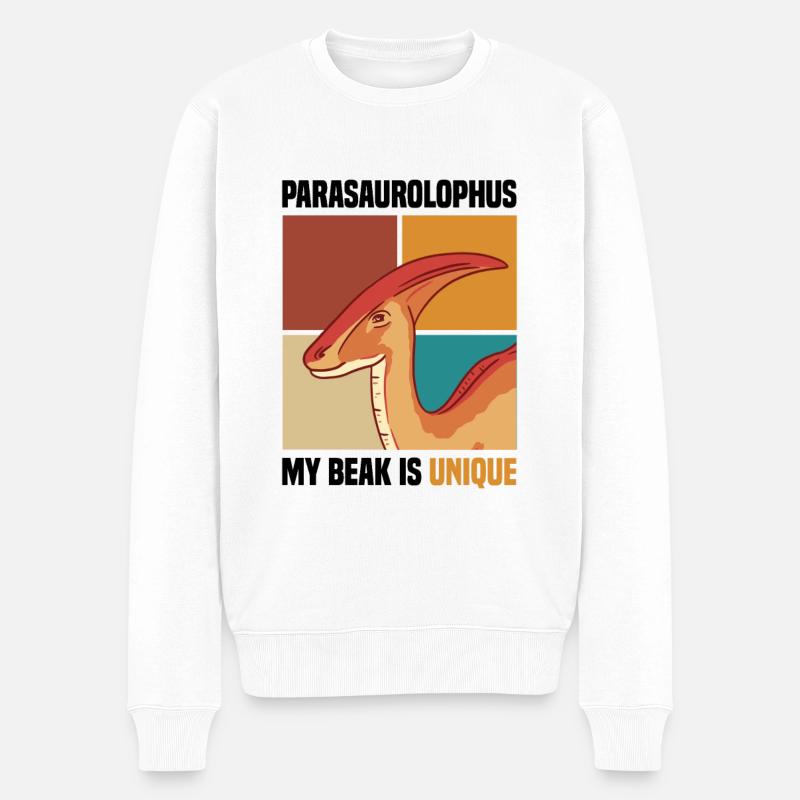 Dinosaurier - Männer Premium Bio Pullover - Weiß