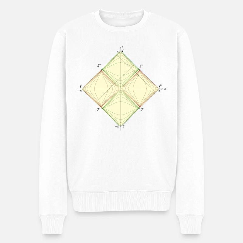 Penrose Diagram Geometry of Spacetime Physics - Männer Premium Bio Pullover - Weiß