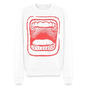 2reborn Schrei Mund Angst Scream Mouth Teeth 2 - Männer Premium Bio Pullover - Weiß - Vorne - Thijin (182cm)