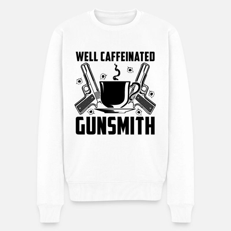Well Caffeinated Gunsmithing Metalsmith Gunsmiths - Männer Premium Bio Pullover - Weiß