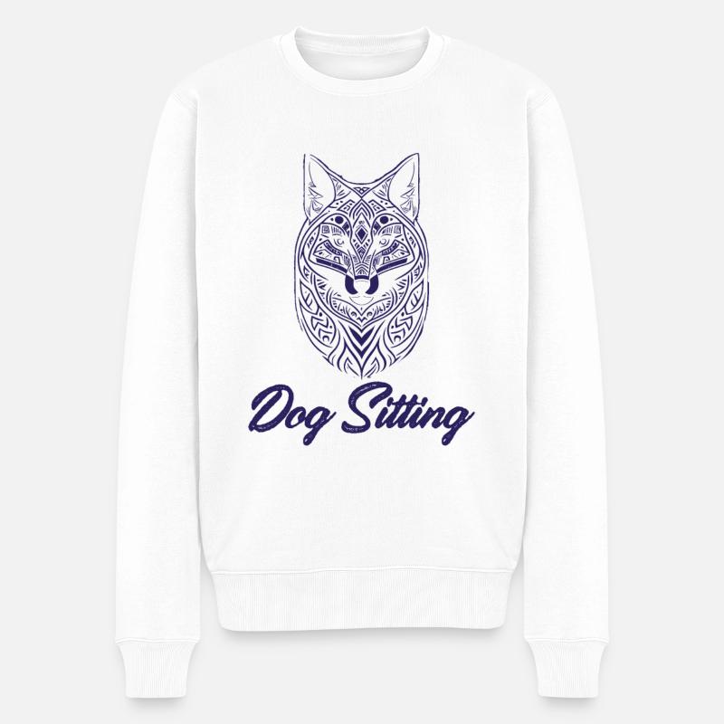 Hundesitting, Hundesitter-Profis, Kunst. - Männer Premium Bio Pullover - Weiß