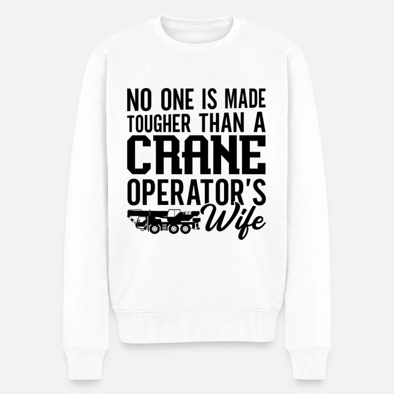 Kranfahrer Job Kranführer Bauarbeiter Geschenkidee - Männer Premium Bio Pullover - Weiß