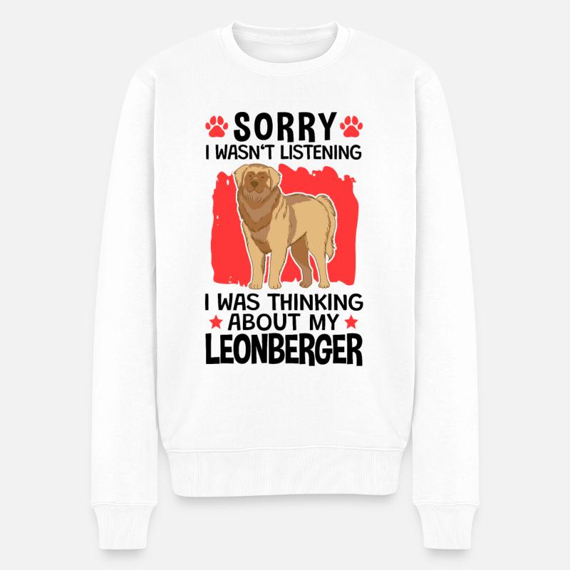 J’ai pensé à mon Leonberger Leonberger - Pull Premium bio Homme - blanc