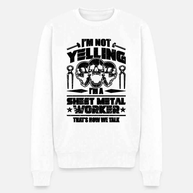 Je ne crie pas que je suis un tôlier - Pull Premium bio Homme - blanc
