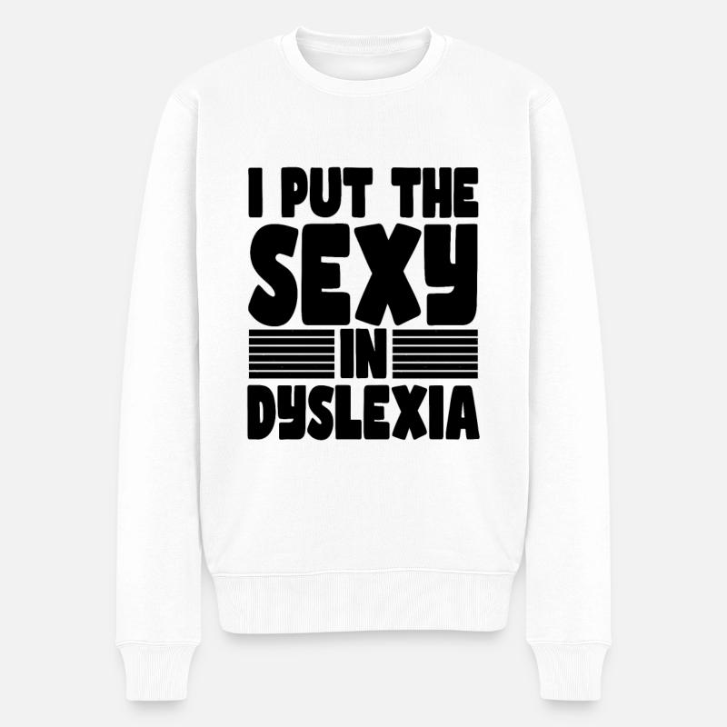 Legasthenie - Männer Premium Bio Pullover - Weiß