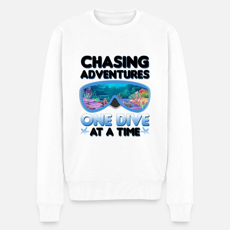 Tauchen - Männer Premium Bio Pullover - Weiß