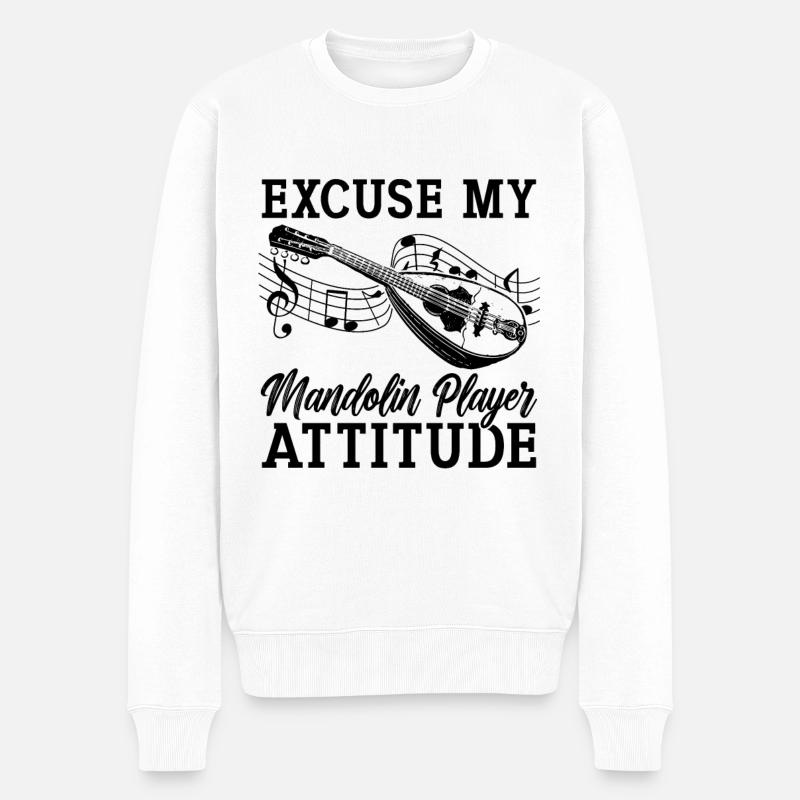 Excuse My Mandolin Country Music Mandolin Player - Männer Premium Bio Pullover - Weiß
