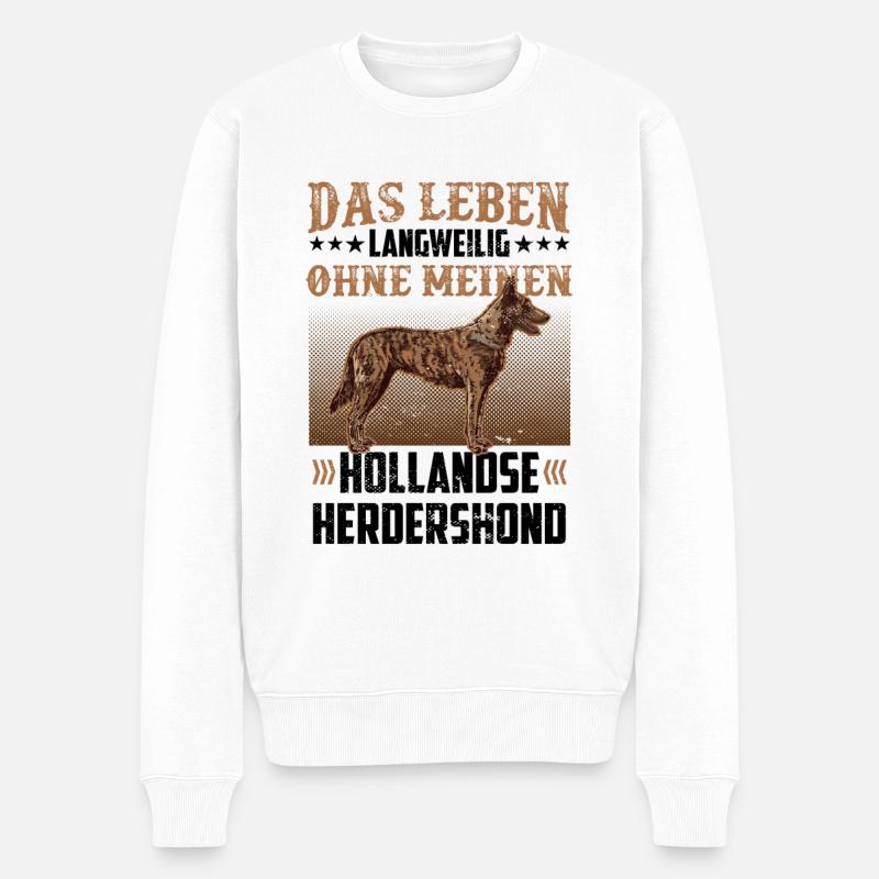 Hollandse Herdershond wäre langweilig ohne - Männer Premium Bio Pullover - Weiß