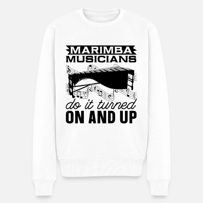 Marimba Musicians Do It Vibraphone Marimba Player - Männer Premium Bio Pullover - Weiß