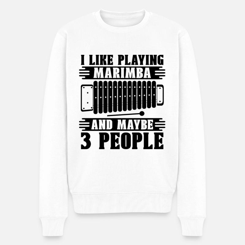 I Like Playing Marimba Percussion Marimba Player - Männer Premium Bio Pullover - Weiß