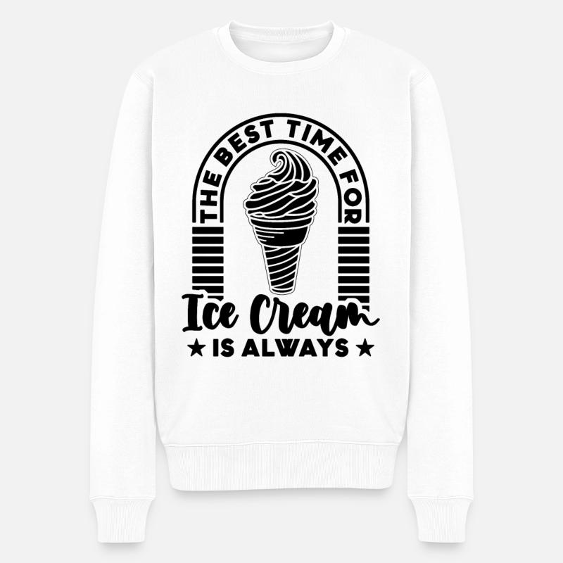 The Best Time For Loves Soft Serve Ice Cream Lover - Männer Premium Bio Pullover - Weiß