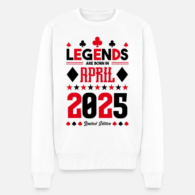Geburtstagsgeschenk April 2025. Kartenspiele. - Männer Premium Bio Pullover - Weiß