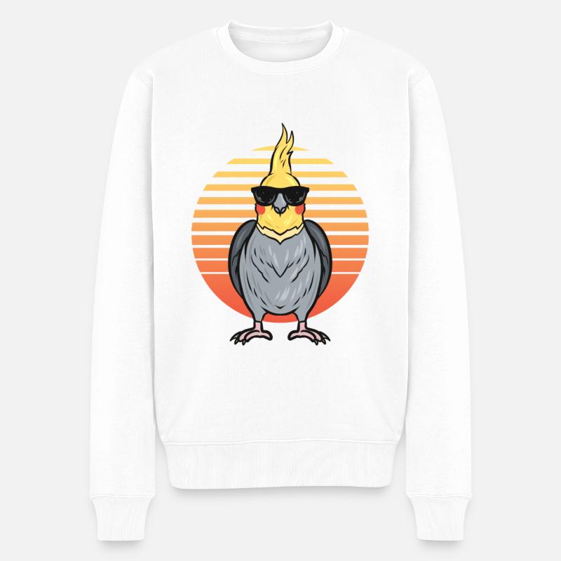Nymphensittich - Männer Premium Bio Pullover - Weiß