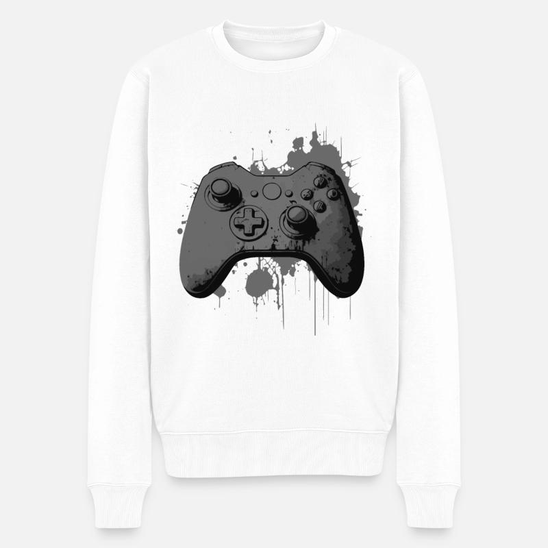 Cooler Gaming Controller für Gamer - Männer Premium Bio Pullover - Weiß