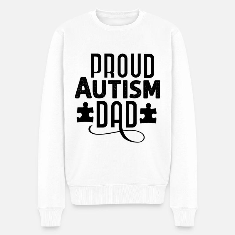 Fier papa autiste - Pull Premium bio Homme - blanc