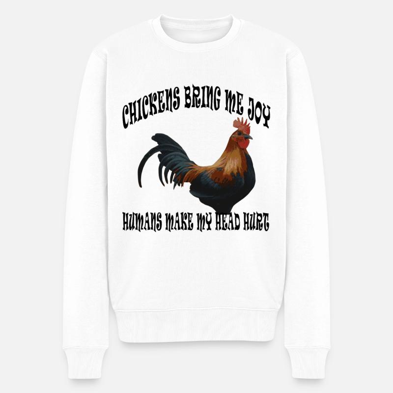 Huhn oder Hahn - Männer Premium Bio Pullover - Weiß