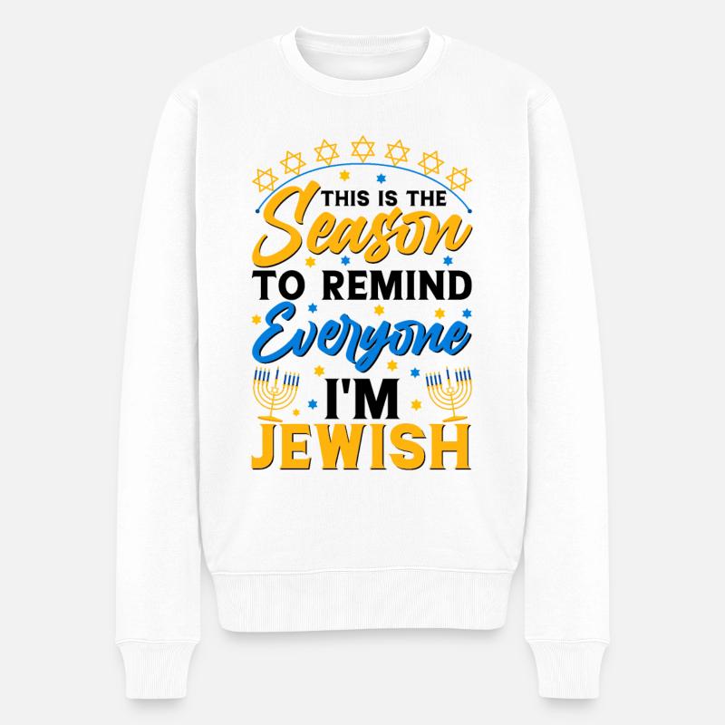Hanukkah - Männer Premium Bio Pullover - Weiß