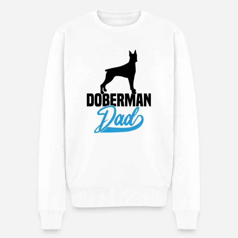 Doberman Dad - Männer Premium Bio Pullover - Weiß