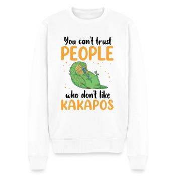 Kakapo nicht trauen flugunfähiger Papagei Kakapo - Männer Premium Bio Pullover - Weiß - Vorne - Thijin (182cm)