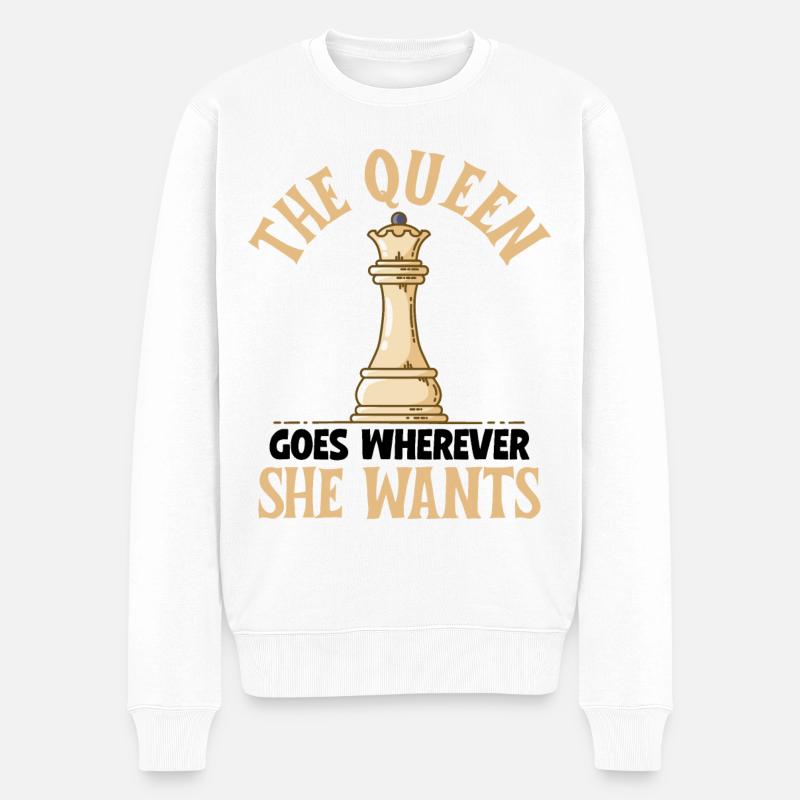 Schach Schachfigur - Männer Premium Bio Pullover - Weiß