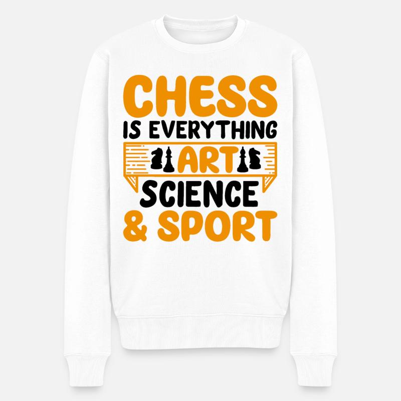 Schach - Männer Premium Bio Pullover - Weiß