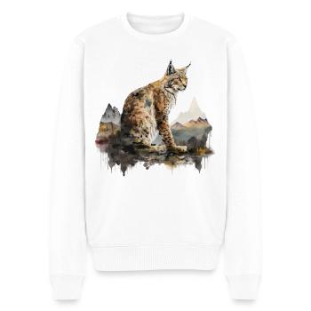 Paysage naturel des montagnes Lynx Cadeau d’animaux Lynx - Pull Premium bio Homme - blanc - Devant - Thijin (182cm)