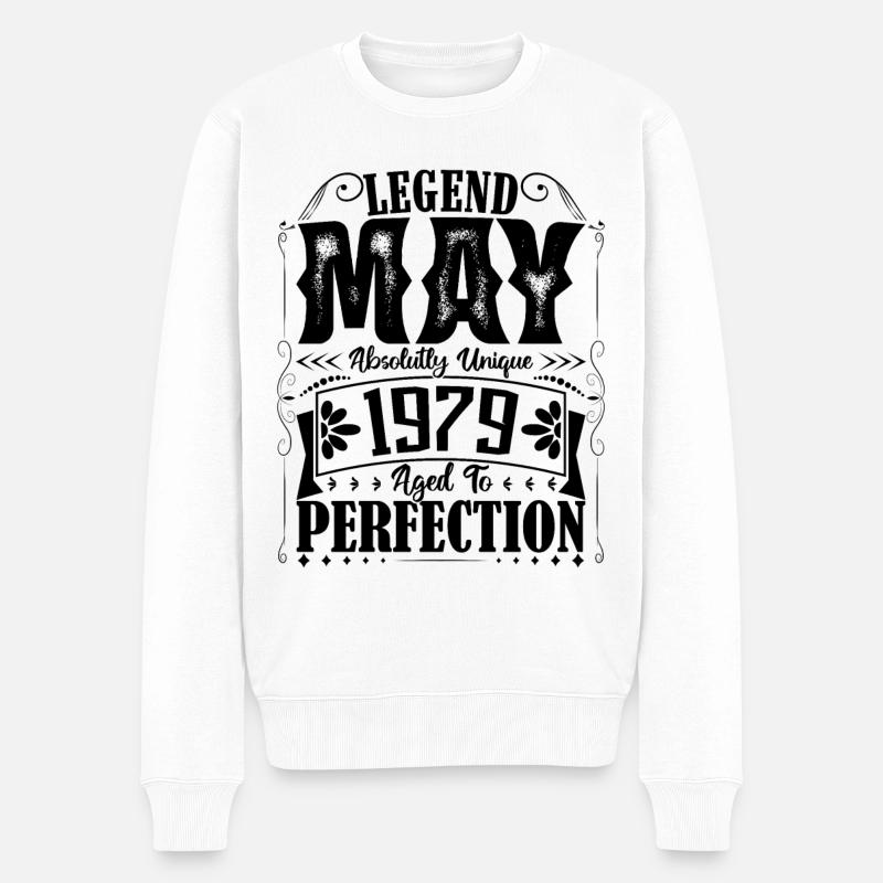 Mai 1979. Geburtstag Mai 1979. Geschenk Mai 1979. - Männer Premium Bio Pullover - Weiß