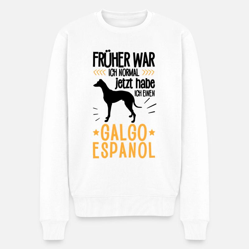 Galgo Espanol früher normal Spanischer Windhund - Männer Premium Bio Pullover - Weiß