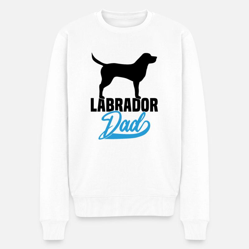 Labrador Dad - Männer Premium Bio Pullover - Weiß