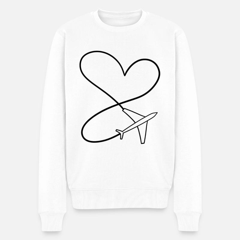 Symbole du cœur d’avion - Pull Premium bio Homme - blanc