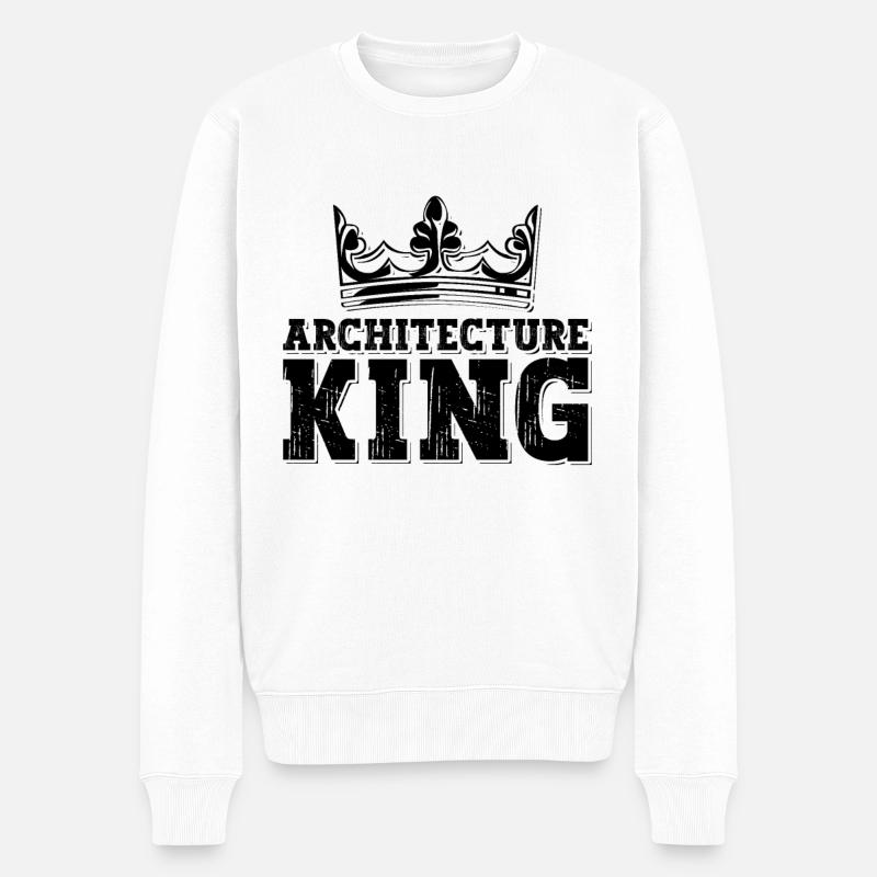 Architecture King Construct Building Architects - Männer Premium Bio Pullover - Weiß