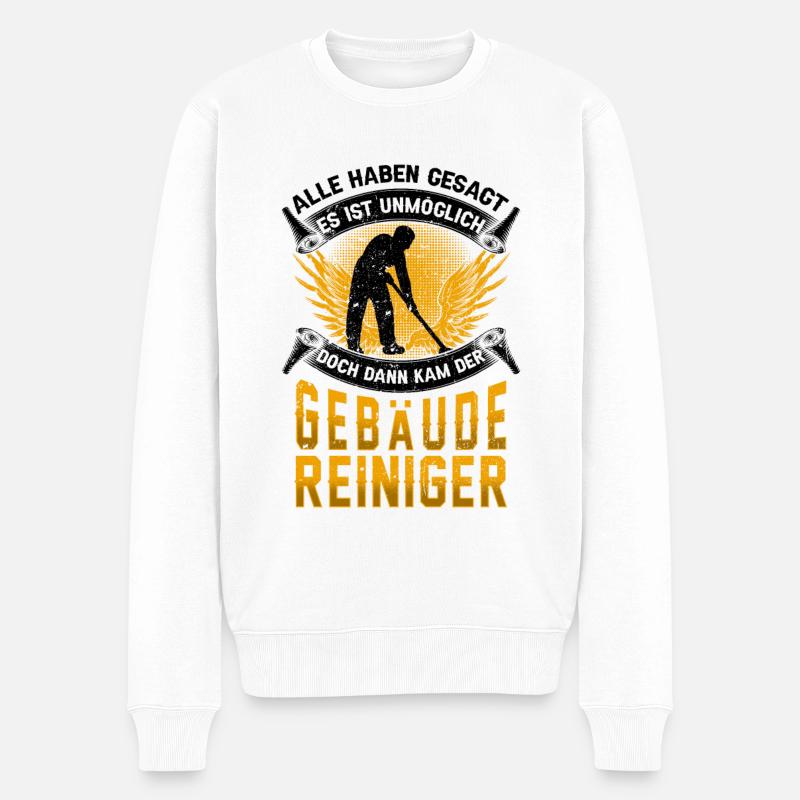 Gebäudereiniger unmöglich Fensterputzer - Männer Premium Bio Pullover - Weiß