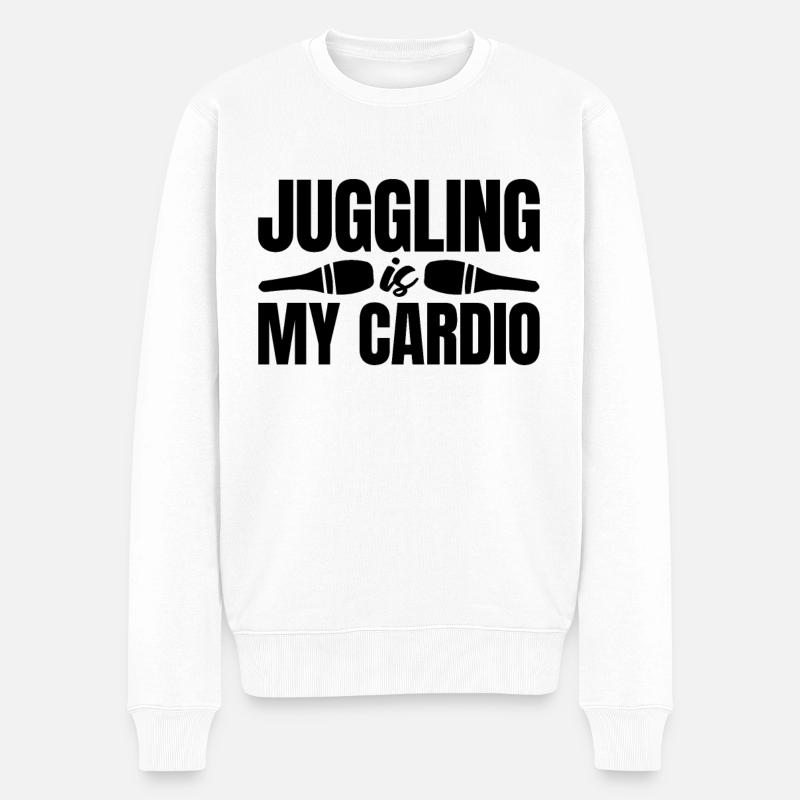 Juggling Is My Cardio Comedy Clown Circus Clowns - Männer Premium Bio Pullover - Weiß