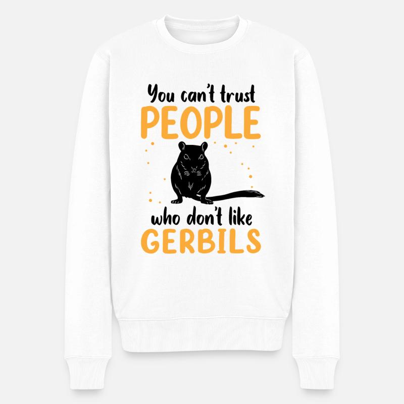 Rennmaus nicht vertrauen Nagetier Gerbil - Männer Premium Bio Pullover - Weiß