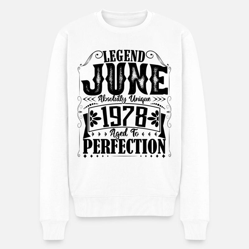 Juni 1978. Geburtstag Juni 1978 Geschenk Juni 1978 - Männer Premium Bio Pullover - Weiß