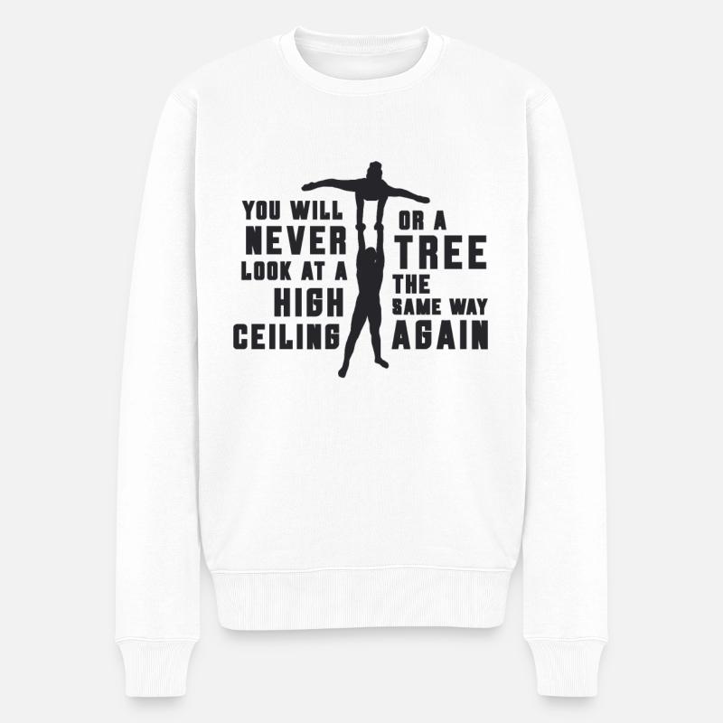 You Will Never Look At Gymnastics Contortion - Männer Premium Bio Pullover - Weiß